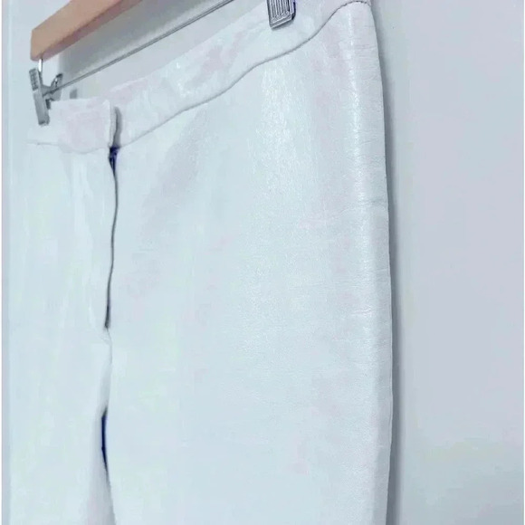 Peter Som White Leather Cropped Pants - Picture 2 of 15